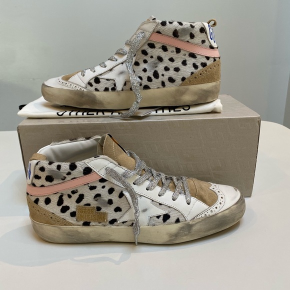 Golden Goose Mid Star Sneaker Horsy Print/Capuccino/Pink sz 40 New in Box - Picture 3 of 9